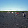 A host of amateur volcanologists heads to the Kamokuna Ocean Entry lava flow.
