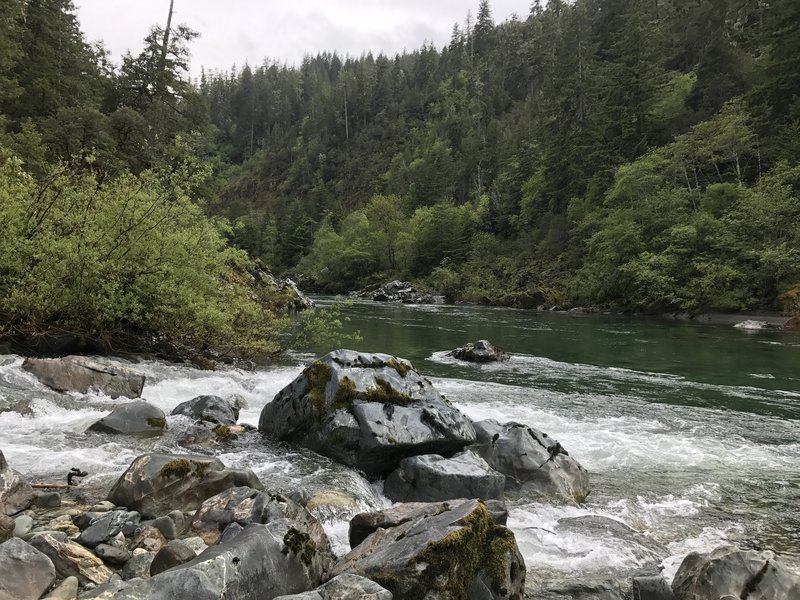 The South Fork Smith River joins with Craigs Creek at the end of the trail.