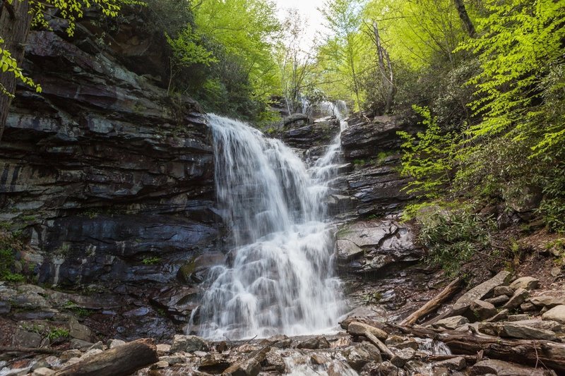 A beautiful cascade greets visitors at the lowest Glen Onoko Run falls.