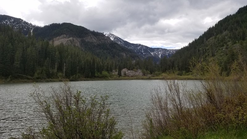 Lower Palisades Lake is quite beautiful, even in ominous weather.