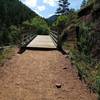 Bridge near Mid-Columbine Trailhead. The trail narrows and gets steeper directly after bridge.