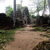 The Ta Prohm Trail weaves in and out of the outer wall creating alcoves and interesting scenes.