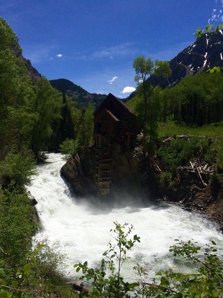 Crystal Mill braves the early summer rapids.