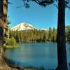 Enjoy the view looking across Reflection Lake to snow-covered Mt. Lassen and nearby peaks.