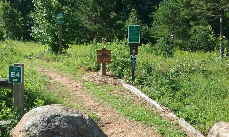 Trail entrance to "Raccoon Run" at back of baseball fields.