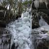 Frozen Hillyer Waterfall. The trail is at the top, so you have to get off the trail to see it.