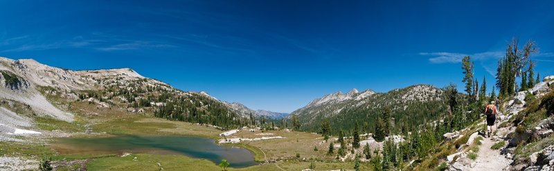 The East Eagle Trail passes by Upper Lake and a lovely alpine meadow.