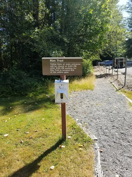 The begining of the trail is just outside the park so you can hike/run the trail regardless of whether or not the park is open.