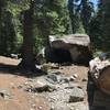 Sheltered campsite on Canyon Creek Trail in Trinity Alps Wilderness