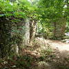 Old stone house ruins along the trail