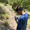 My son navigating us through our hike and creating new GPS tracks with the Hiking Project app ! :)