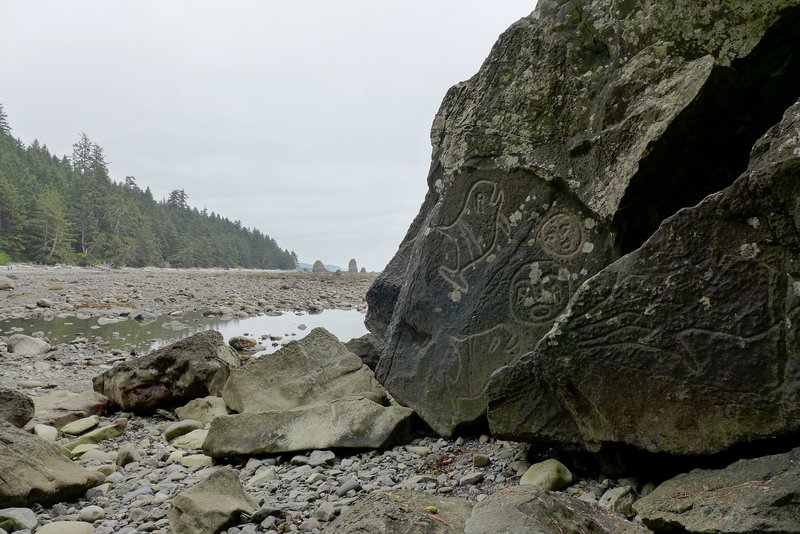 Ancient petroglyphs - located near the Highland Trail