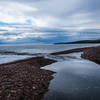 The Kadunce River emtpying into Lake Superior.