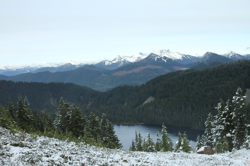The Old Settler Mountain with Slollicum Lake in the foreground, from Slollicum Peak