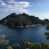 The bay at Portofino is protected by an ancient castle.