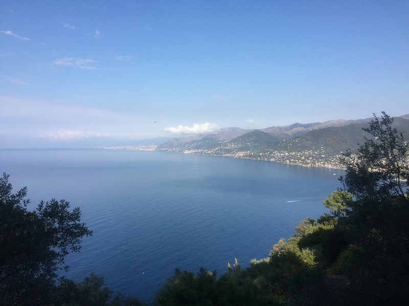 The view from San Rocco looking back towards Camogli (right) and on towards Genoa