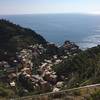 The view of Manarola from the panoramic trail beneath terraced vineyards.