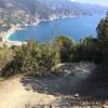 Looking down at the beaches of Monterosso. The descent is steep... starting as a trail and quickly becoming steps.