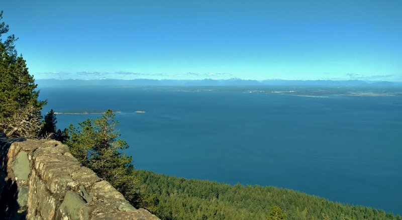 View from Orcas Island, looking north to Canada, Vancouver is in the distance - center left.