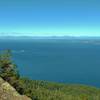 View from Orcas Island, looking north to Canada, Vancouver is in the distance - center left.