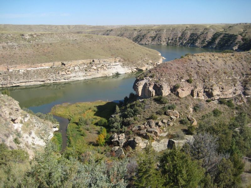 End of the South Shore Trail overlooking Box Elder Canyon and the Missouri River.