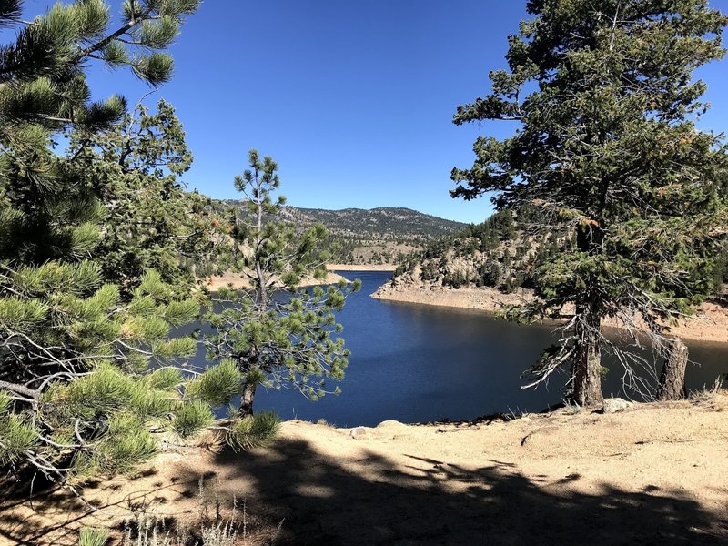 Looking north across Gross Reservoir from the Inlet Trail.
