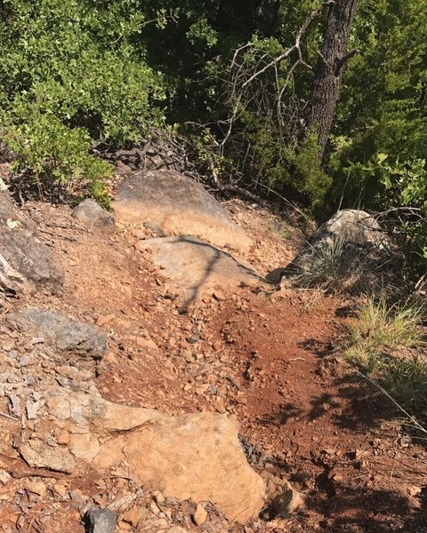 Typical Red Trail treachery at Lake Lawtonka.