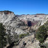 A glimpse of Angel's Landing from the East Rim Trail