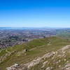 Fremont and Hayward from Mission Peak with the windy Ohlone Wilderness Trail in the front