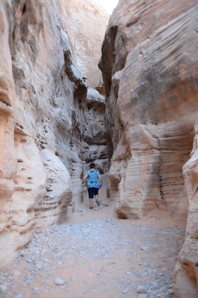 A narrow passageway through the rocks.