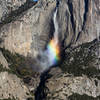 Magical rainbow reflections in Upper Yosemite Falls