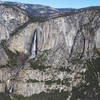 Upper and Lower Yosemite Falls from across the valley on the Four Mile Trail