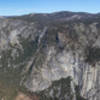Yosemite Valley panorama from Glacier Point. Yosemite Falls on the left. Royal Arches, North Dome, and Basket Dome on the right.