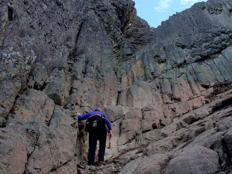 The scrambling route from below