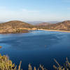 Lake Poway during the early morning from the lookout at the south of the lake