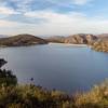 Lake Poway during the late afternoon from the lookout at the south of the lake