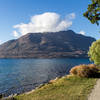 Lake Wakatipu on a beautiful sunny morning from the Queenstown Gardens