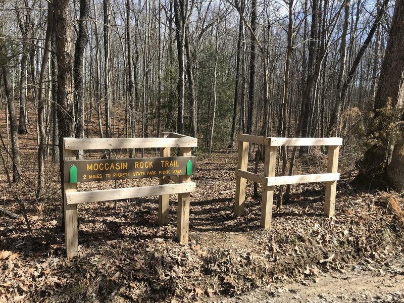 Trailhead of moccasin rock trail from Black House Mtn Rd.