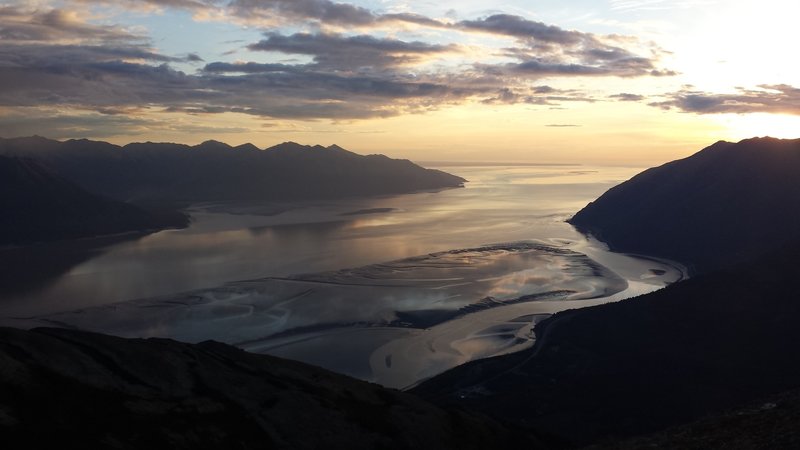 View of the Cook Inlet from the top of Penguin Peak