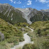 The Tasman Glacier track gives the impression that it might become steep before turning left