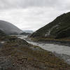 Franz Josef Glacier Valley and the Waiho River on a moody day