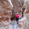 In a slot canyon on the way to the Red Cathedral