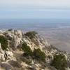 Hiker on Guadalupe Mountains National Park, Guadalupe Peak Trail.