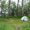 Tent in campground.