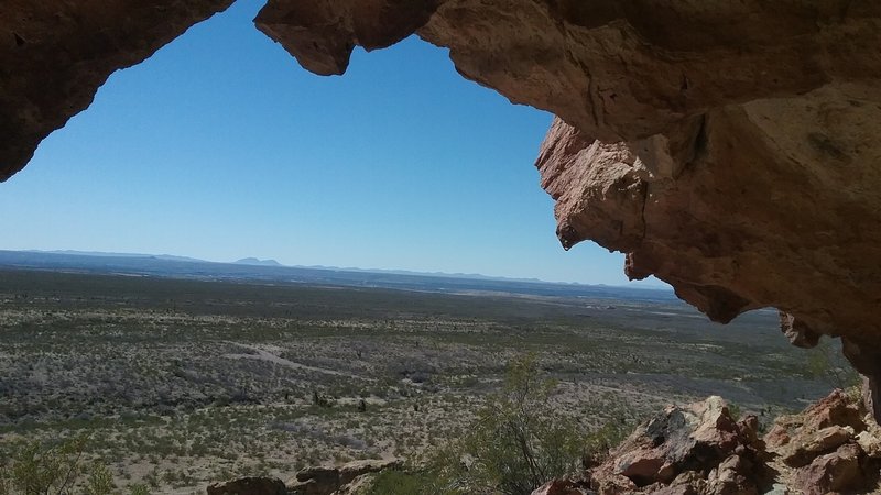 Looking out from one of the caves on Pena Blanca