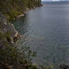 Looking north, coastline of Lake Tahoe from western portion of Rubicon Trail.