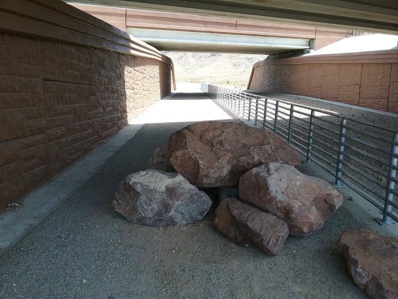 View of the underpass under Transmountain Road.