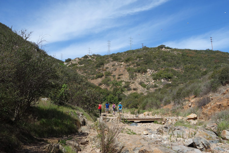 Hikers on the Oak Canyon Trail at Mission Trails Regional Park