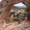 A view from behind the Window Rock Arch.
