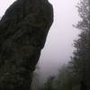 A misty day in spring. Nicole took this awesome picture of one of the shorter climbing rocks.
